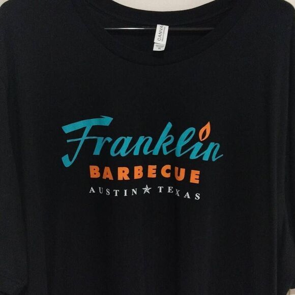 Franklin Bar Be Cue Austin Texas T-shirt NWOT 3XL Black Bella+Canvas - Picture 6 of 10